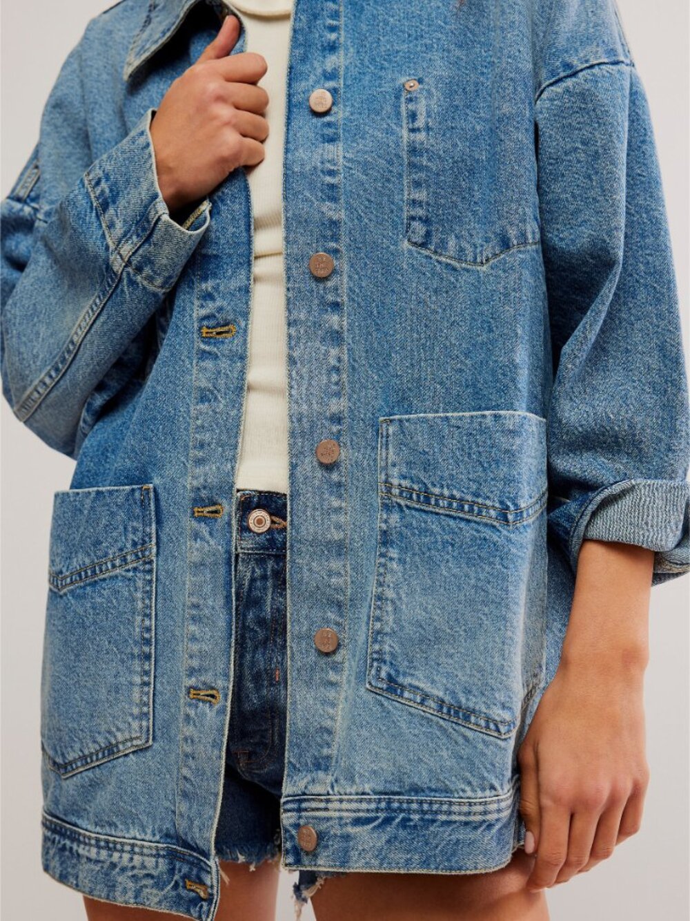FREE PEOPLE We The Free Avery Denim Jacket / Got The Blues - Picture 4 of 6